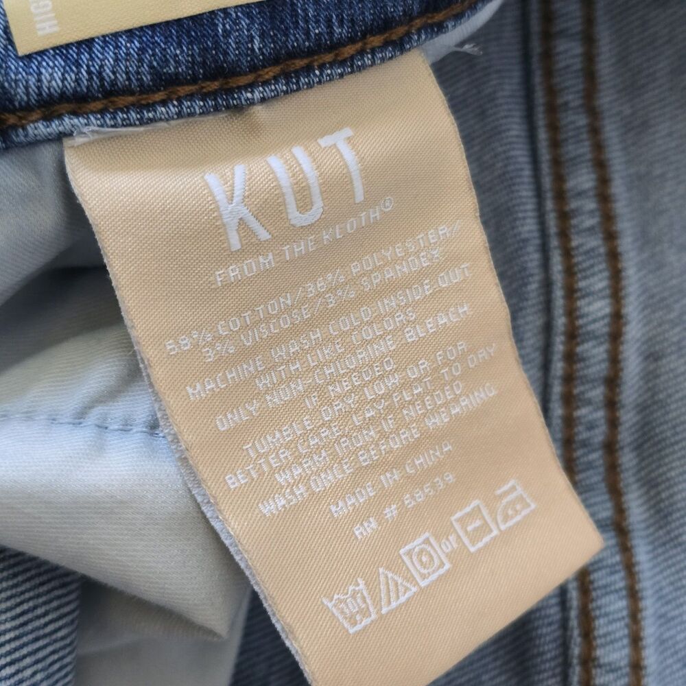 Evereve KUT from the Kloth Melissa High Rise Straight Leg Jeans Sz 6 Light Wash - Picture 6 of 11